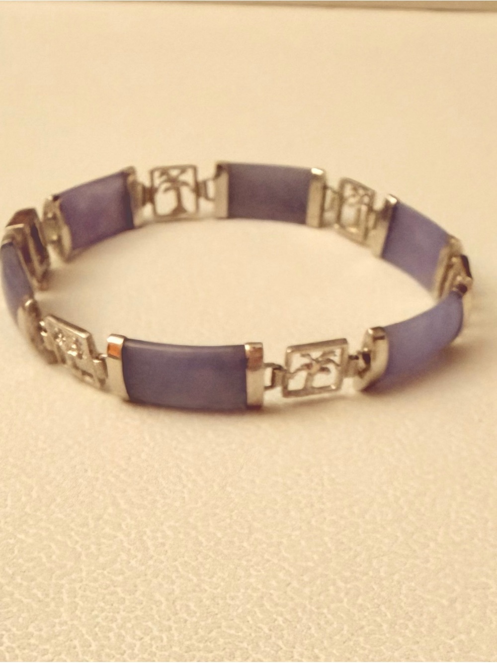 Lavender Jade Link Bracelet